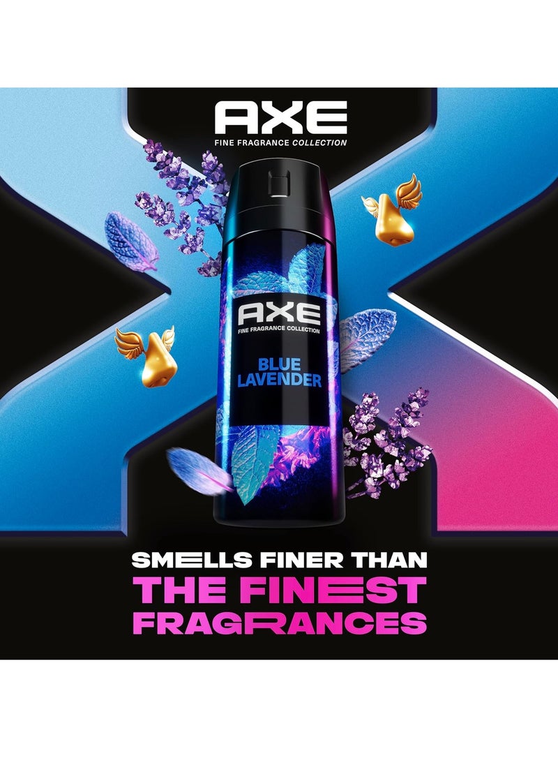 AXE Fine Fragrance Collection Premium Deodorant Body Spray for Men Blue Lavender 3 Count with 72H Odor Protection and Freshness Infused with Lavender, Mint, and Amber Essential Oils 4 oz