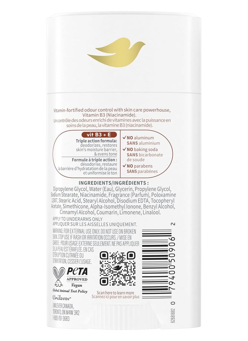 Dove VitaminCare+ Aluminum Free Deodorant Stick Coconut & Shea for 72H Odor Protection Breathable Deodorant for Women 2.6 oz