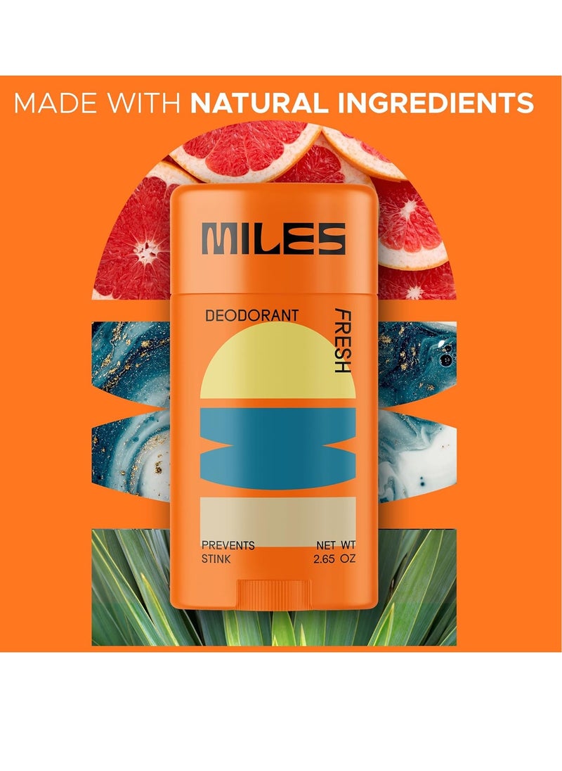 Miles Kids Deodorant for Boys and Girls - Aluminum Free Deodorant for Kids and Teens, Natural, Hypoallergenic, Made in USA - Fresh Scent, 1-Pack