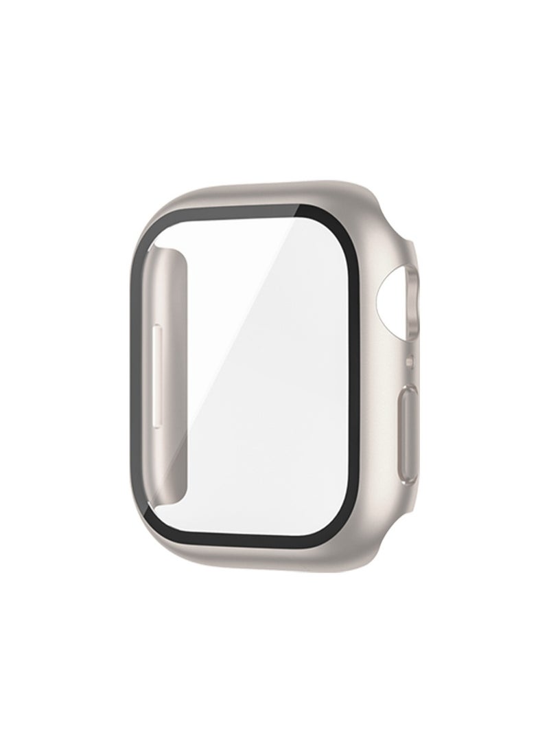 Starlight Color Is Suitable For Apple Watch Ultra49mm Protective Case With Tempered Film Integrated, Shockproof