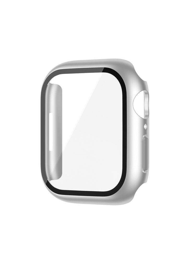 Silver For Apple Watch 42mm (10th Generation) Protective Case With Tempered Glass And Shockproof