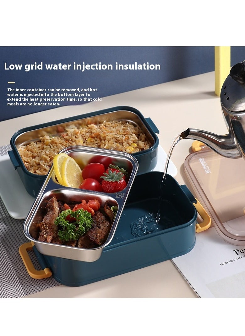 304 stainless steel insulated lunch box, portable lunch box outdoor double-decker Bento Box