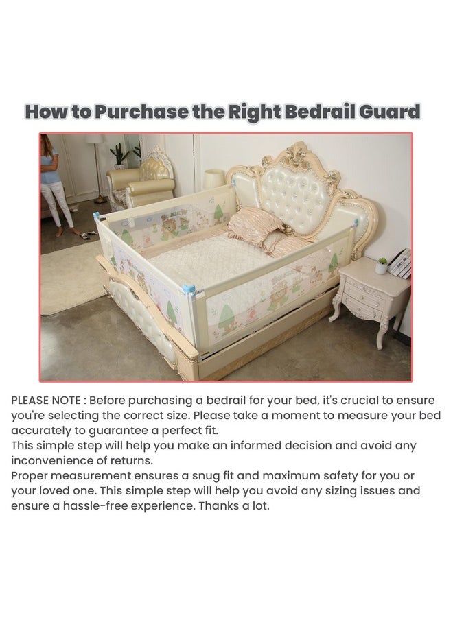 ® Barricade Designer Bed Rail Guard With 1 Year Warranty, Beige (6Ft/183Cm), Pack Of 1