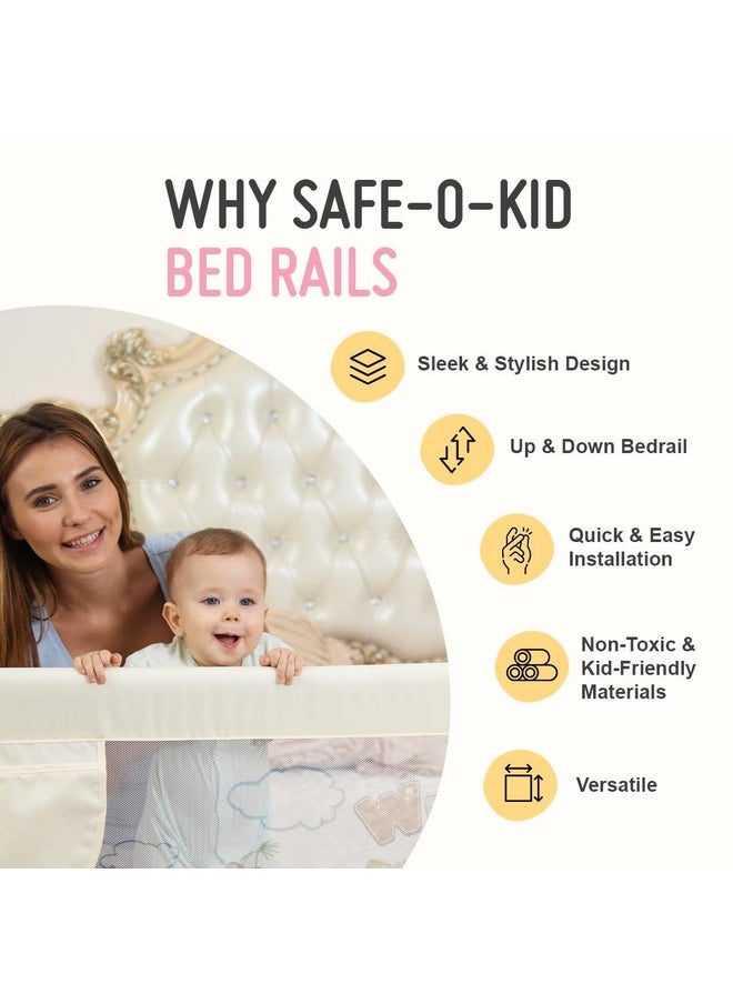 ® Barricade Designer Bed Rail Guard With 1 Year Warranty, Beige (6Ft/183Cm), Pack Of 1