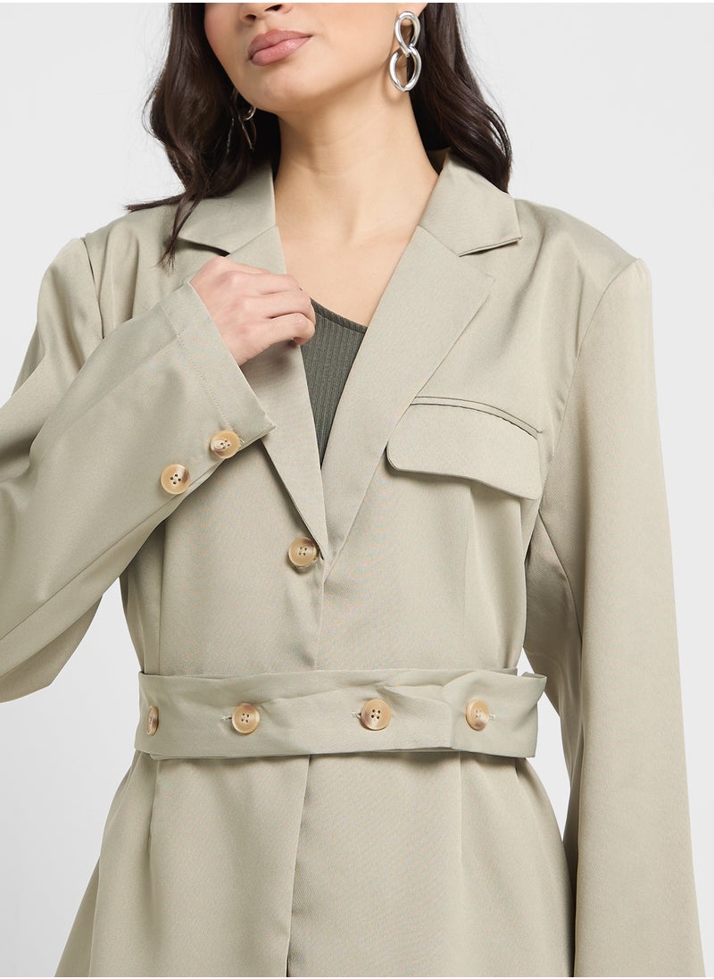 Blazer With Belted Detail