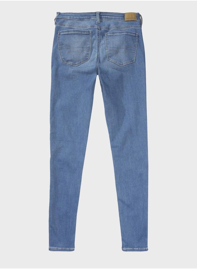 High Waist Distressed Jeggings