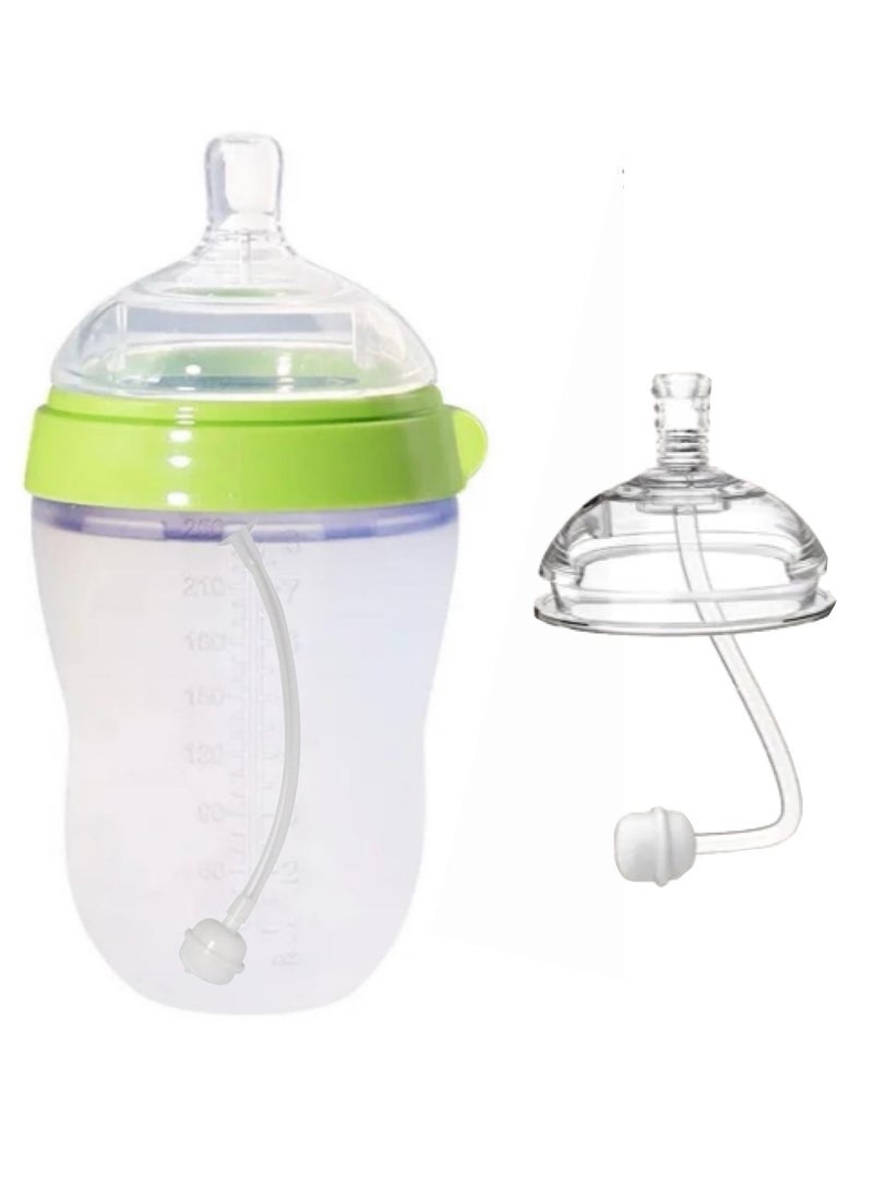 Baby Feeding Milk Bottle, Infant, Newborn Baby, Extra Soft, Easy To Squeeze, 8Oz 250 ML, Natural Comfort, Anti-Colic, Gravity Ball (Green)