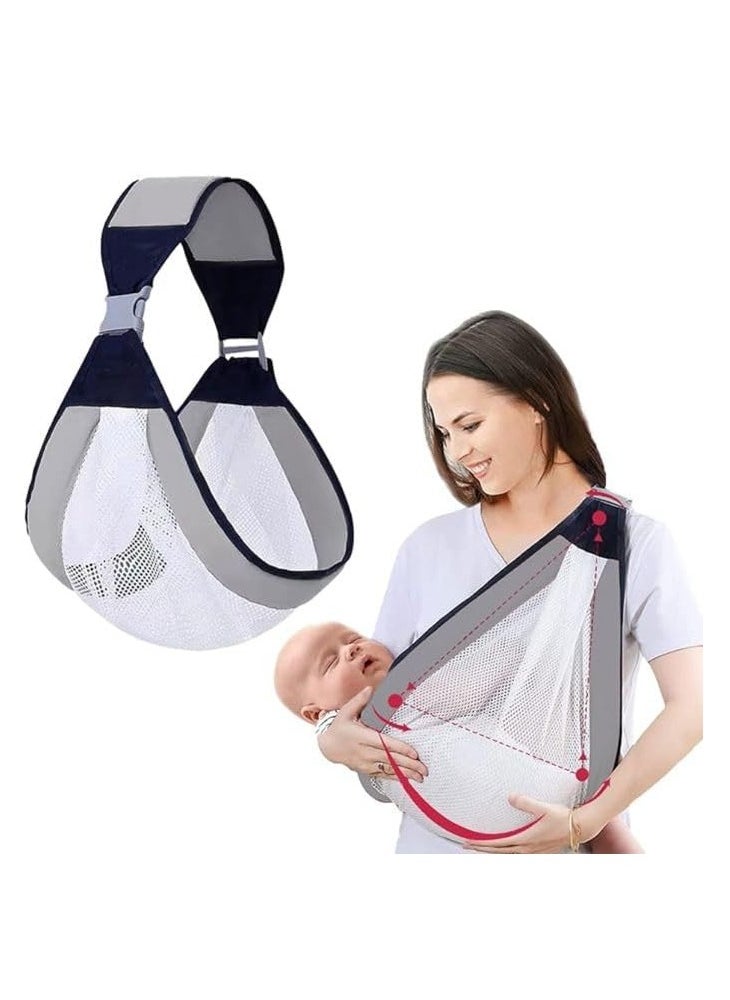 Natural Cotton Single Shoulder Sling with Breathable Mesh for Newborns and Toddlers (Only 1 Piece)