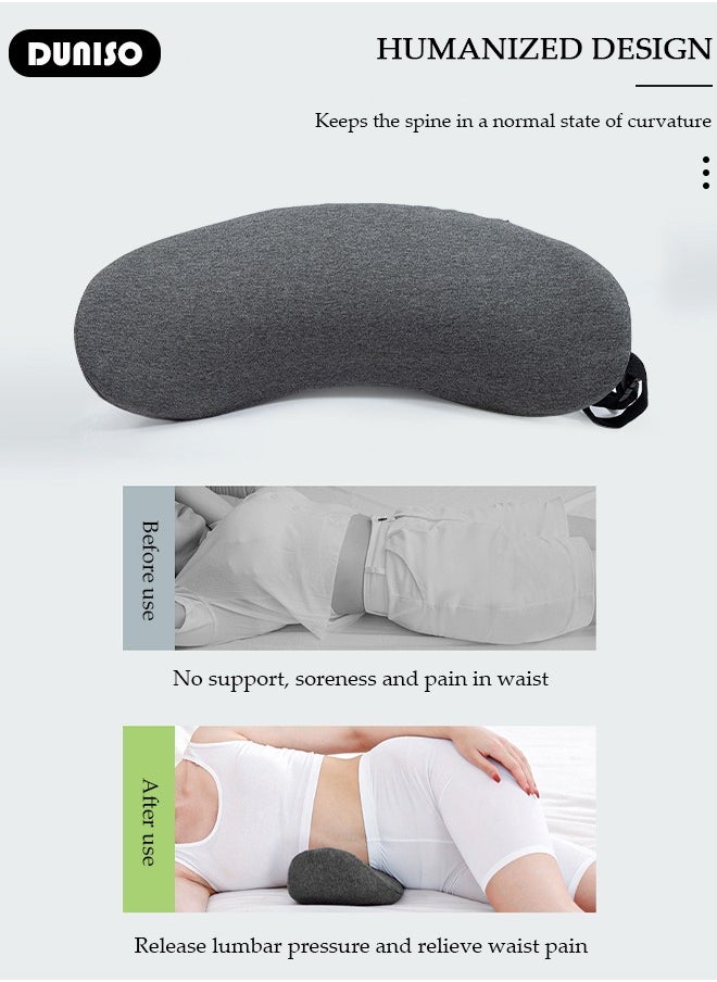 Lumbar Support Pillow, Ergonomic Back Support Memory Foam Lumbar Pillow for Sleeping,Detachable Washable Back Pillow for Car Seat Office Chair Recliner and Bed