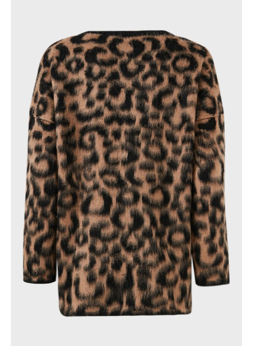 Standard Fit Leopard Soft Texture Cardigan Women's Cardigan 4614504