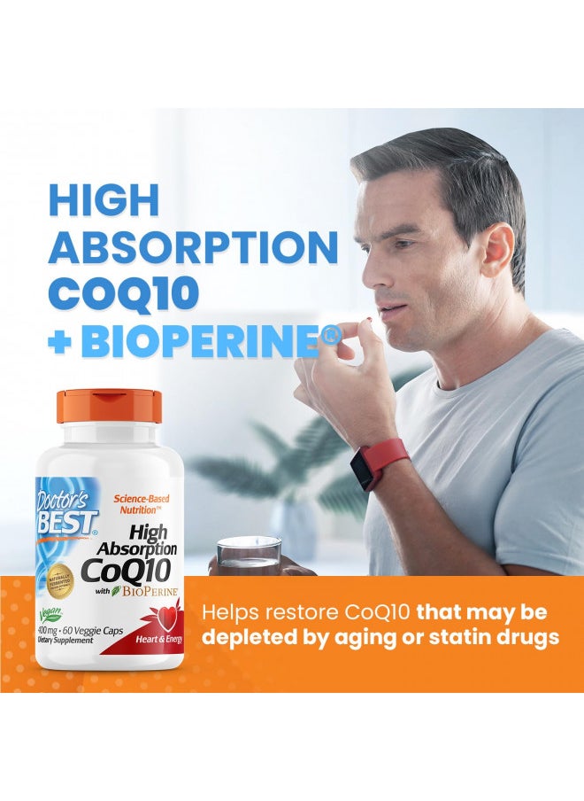 High Absorption Coq10 With Bioperine, Non-gmo, Vegan, Gluten Free, Naturally Fermented, 400 Mg 60 Veggie Caps