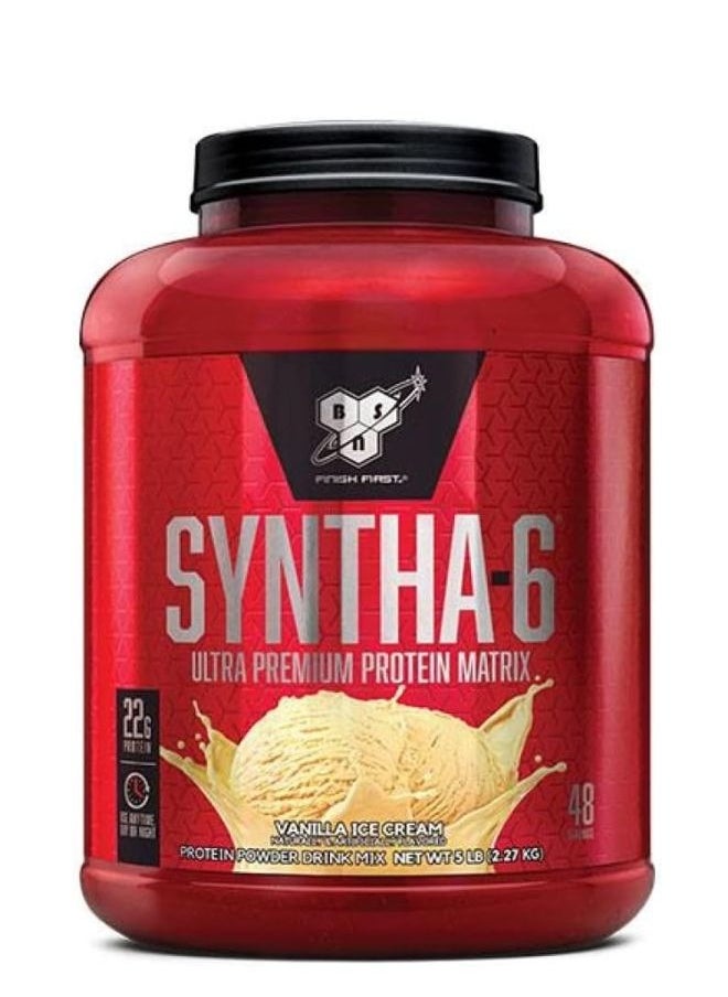 BSN Syntha-6 Protein Powder Drink Mix – Vanilla Ice Cream (5 lbs, 2.27 KG)