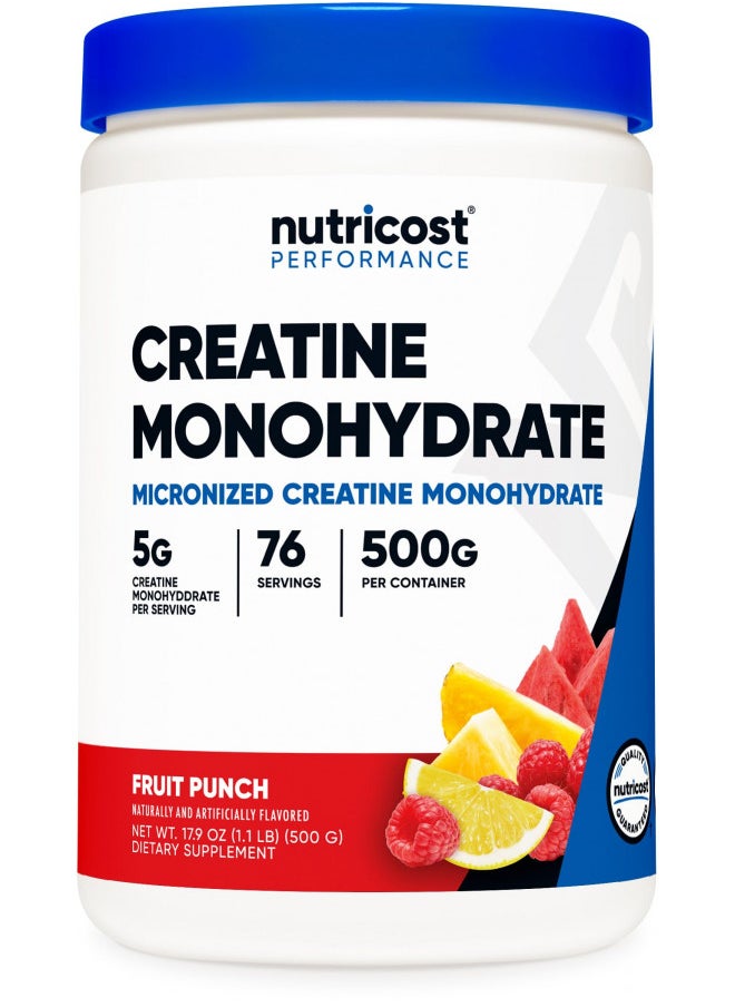 Nutricost Creatine Monohydrate Powder (Fruit Punch, 500 Gram)