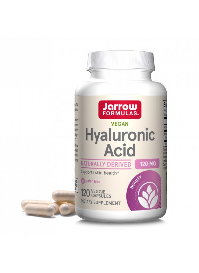 Jarrow Formulas Hyaluronic Acid 120 mg - 120 Veggie Caps - 60 Servings - Bioavailable & Naturally Derived - Supports Skin Health -Hyaluronic Acid - Dietary Supplement - Vegan - Non-GMO