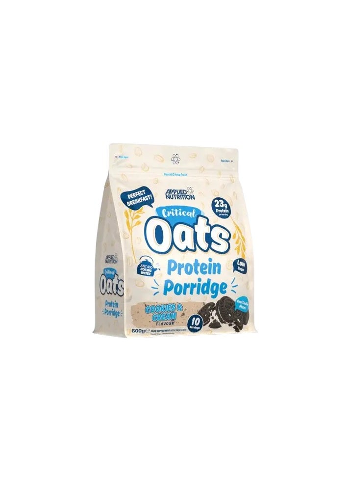 Applied Nutrition Critical Oats Protein Porridge 600g - High Protein Breakfast Cookies & Cream Flavour