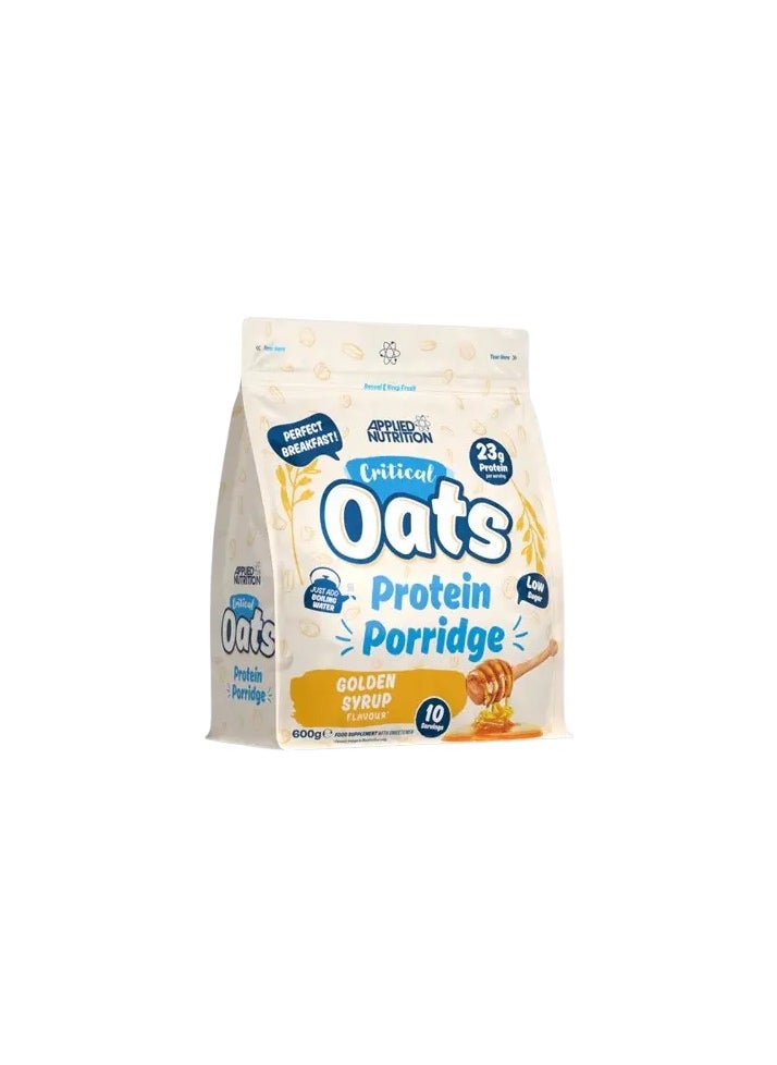 Applied Nutrition Critical Oats Protein Porridge 600g - High Protein Breakfast Golden Syrup Flavour