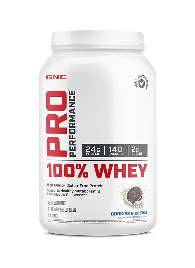 GNC Pro Performance 100 Whey Cookies Cream 0.9kg.