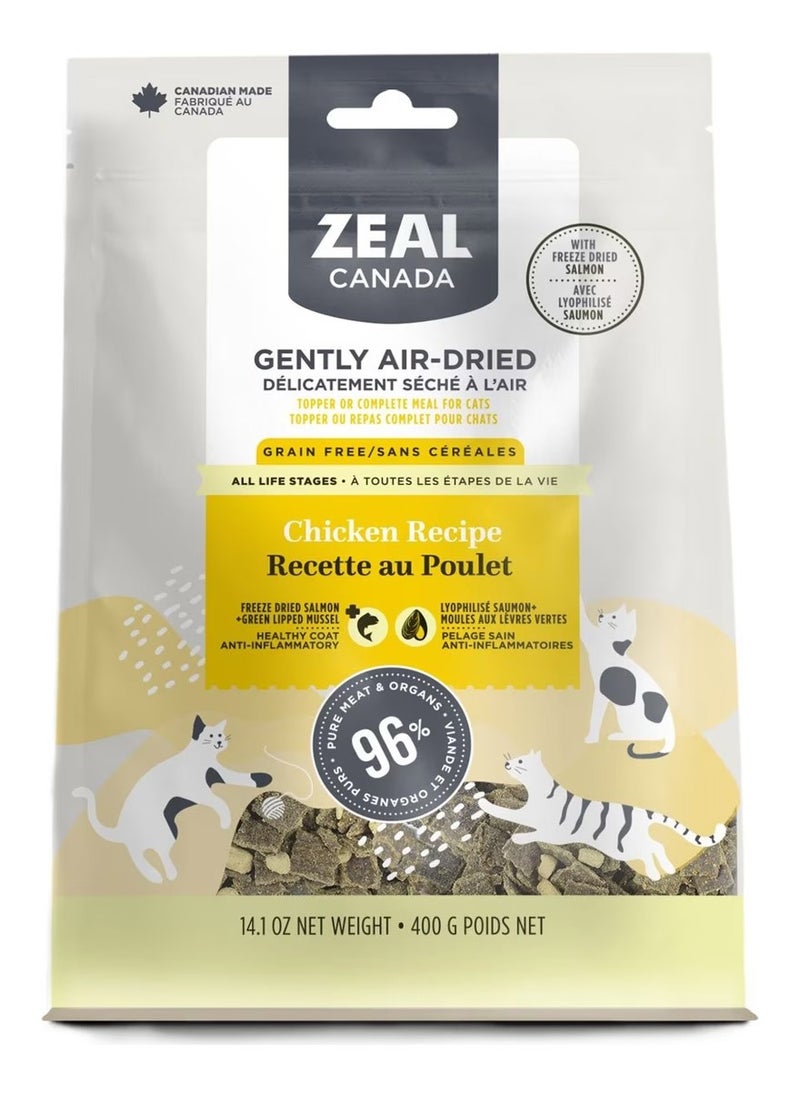 Zeal Gently Air-Dried Chicken with Freeze Dried Salmon for Cats 14oz/400g