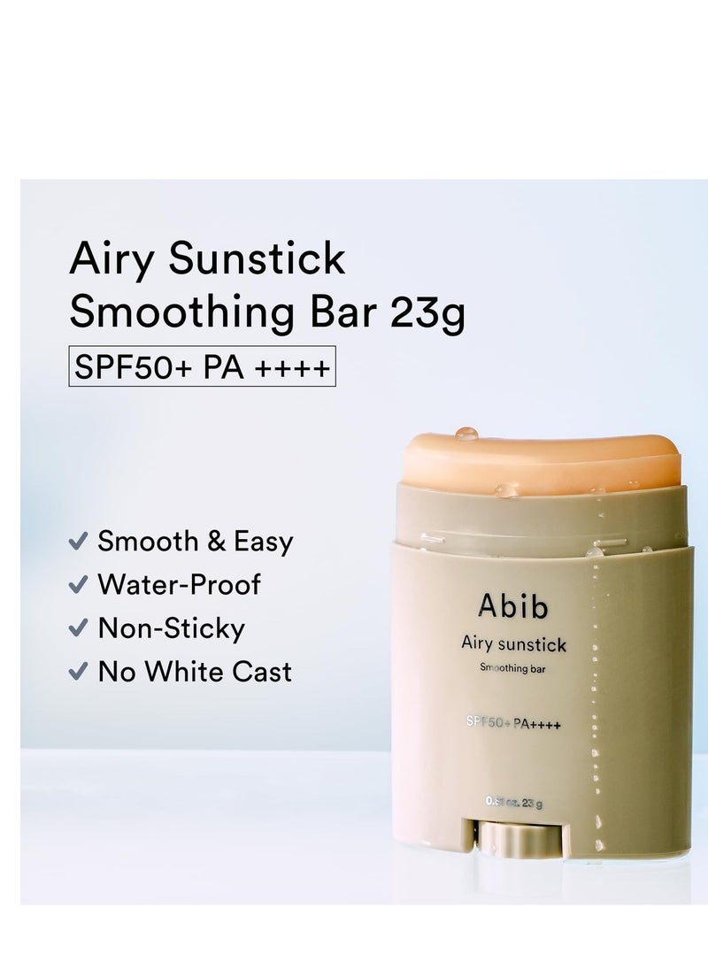 Abib Airy Sunstick Smoothing Bar SPF50 | Non-Sticky Matte Finish Sun Protection for Face and Body, Long-lasting Korean Sun Stick