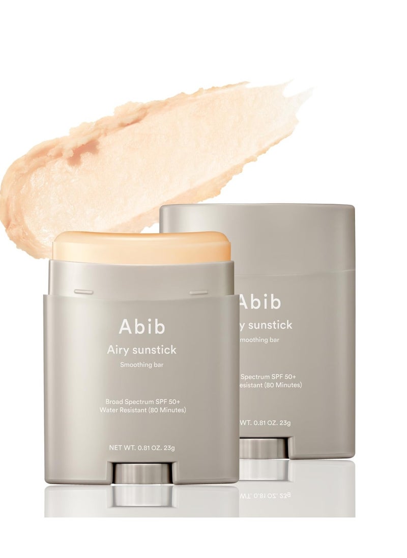 Abib Airy Sunstick Smoothing Bar SPF50 | Non-Sticky Matte Finish Sun Protection for Face and Body, Long-lasting Korean Sun Stick