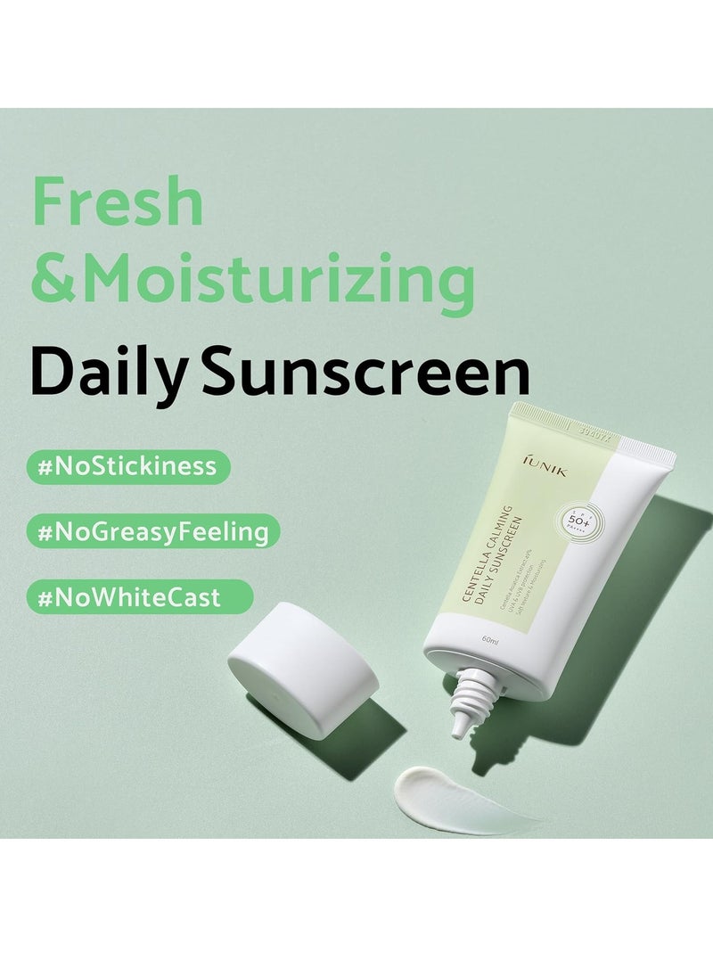 IUNIK Centella Calming Moisture Daily Sunscreen SPF 50+ PA++++ Matte & No White Cast Centella Asiatica Dry Oily Sensitive Vegan Korean Skincare