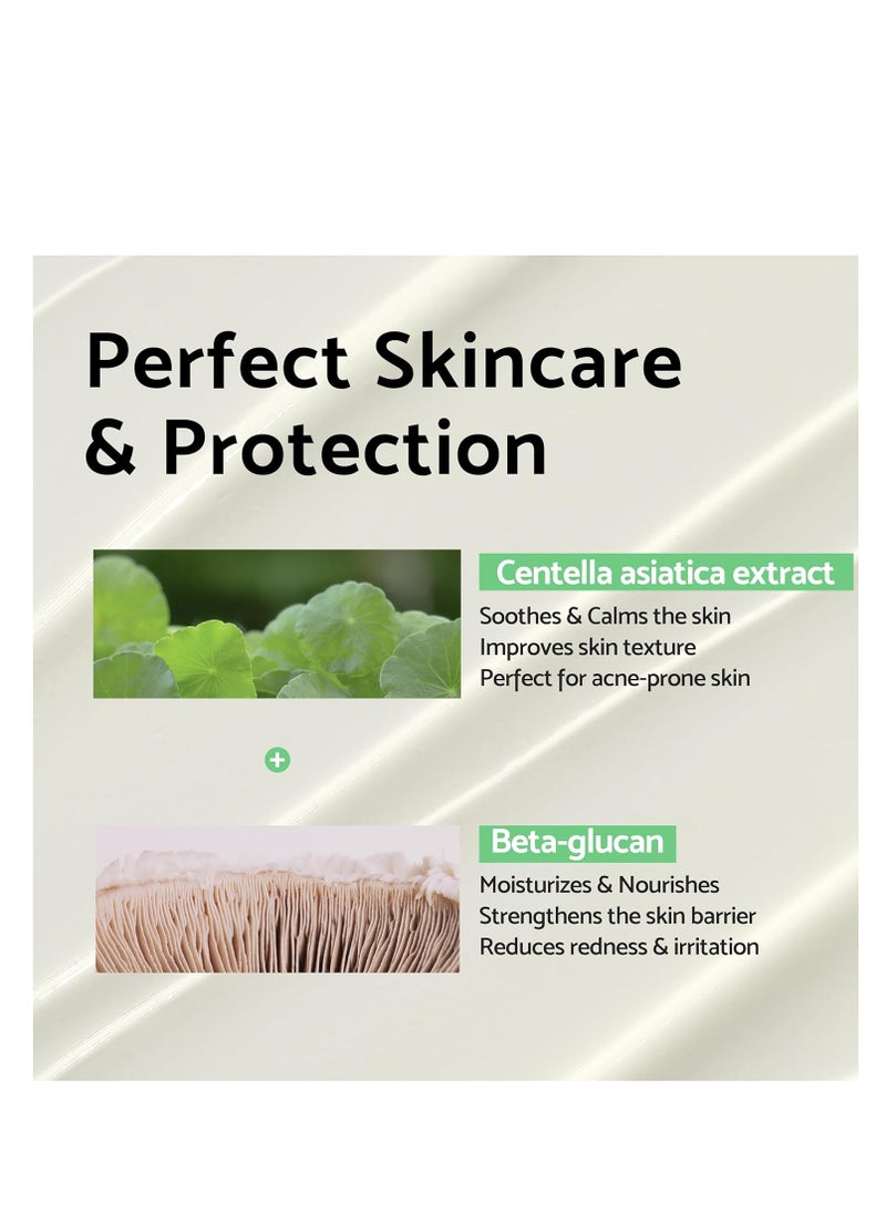 IUNIK Centella Calming Moisture Daily Sunscreen SPF 50+ PA++++ Matte & No White Cast Centella Asiatica Dry Oily Sensitive Vegan Korean Skincare