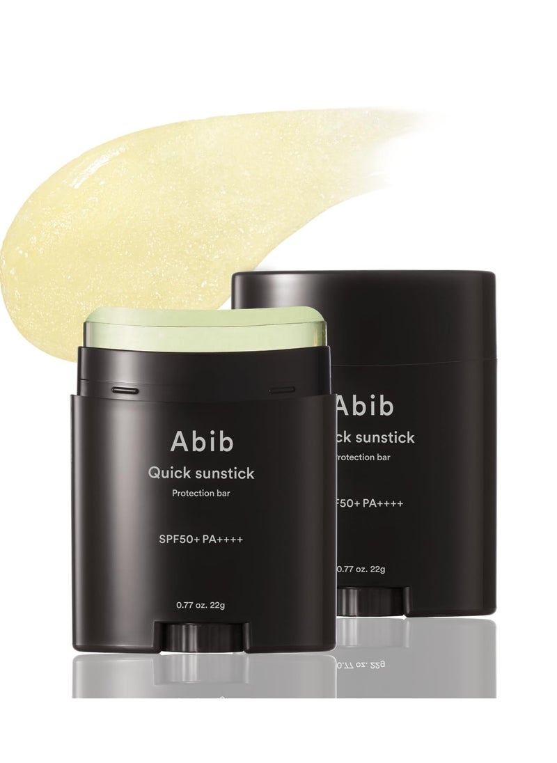 Abib Quick Sunstick Protection Bar SPF50+ 0.77 fl oz/22 g Sun Care, No Whitecast Sunscreen, No Sticky for All Type Skin, Face and Body, Less Stress