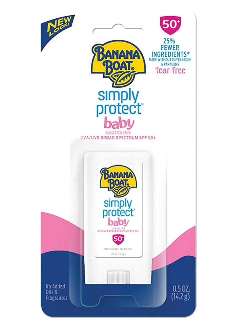 Banana Boat Baby Sunscreen Stick SPF 50 | Travel Sunscreen, Mini Sunscreen, Baby Face Sunscreen Stick, Oxybenzone Free Sunscreen, Pediatrician Tested Baby SPF 50, 0.5oz