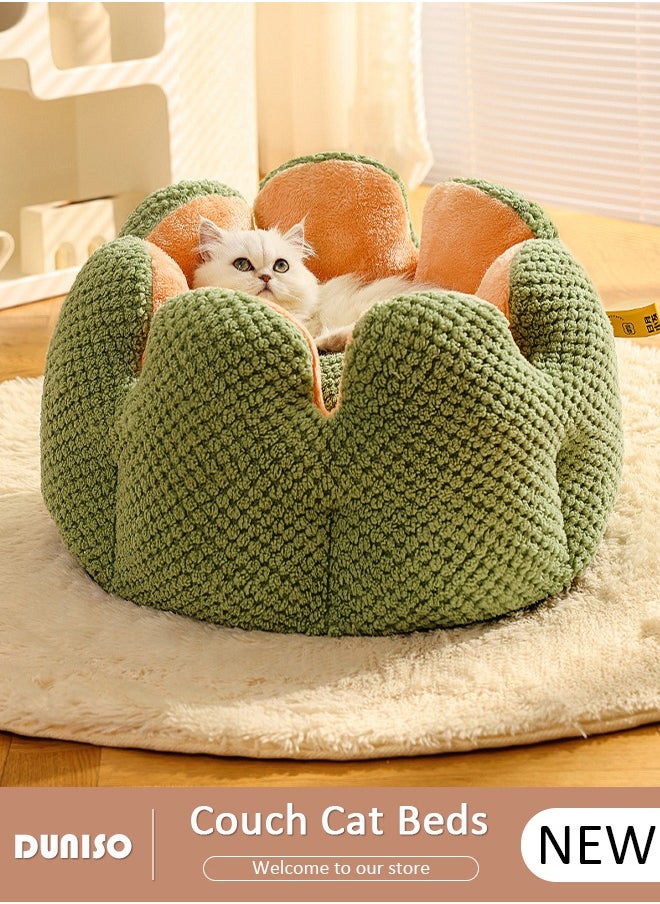 Pet Bed, 40 CM Round Warmth Cat Beds for Indoor, Dog Bed with Anti-Slip Water-Resistant Bottom, Washable Bed for Puppy and Kitty, Anti-Anxiety Warming Cozy Soft Round Bed