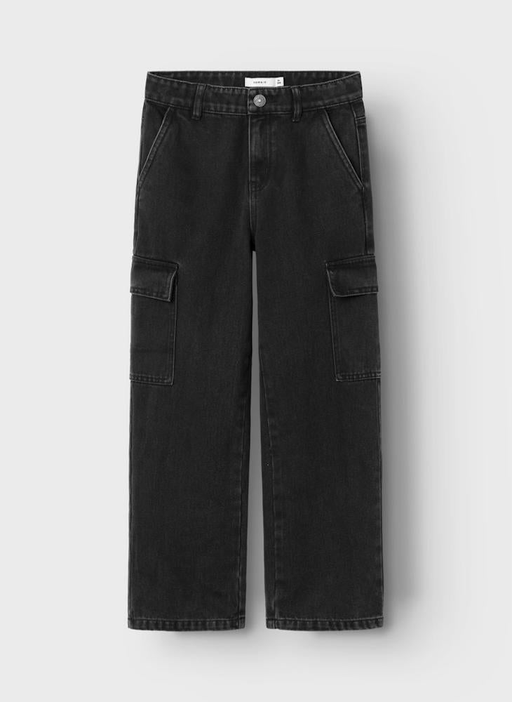 Kids Wide Cargo Jeans