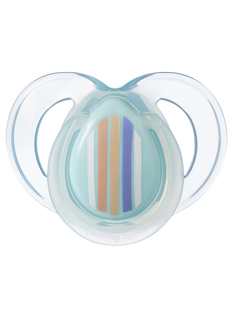 Pack Of 2 Clinically Designed Orthodontic Silky Texture Pacifier With Holder Set For 6-18 Months Multicolour