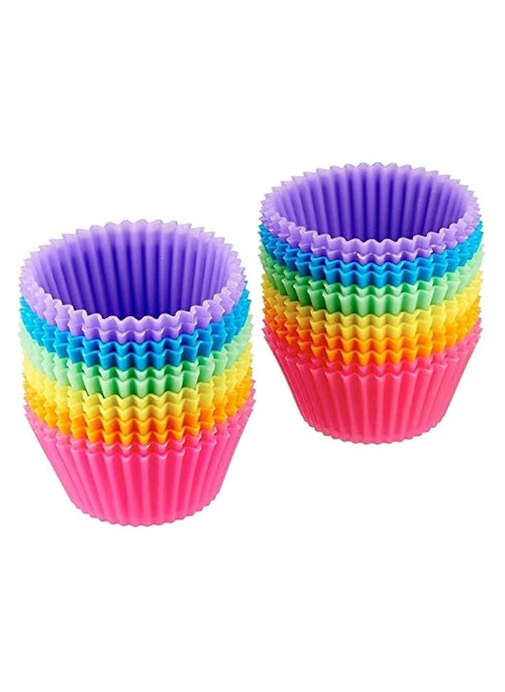 Reusable Silicone Baking Cups ( Pack of 24 in 6 Colors)