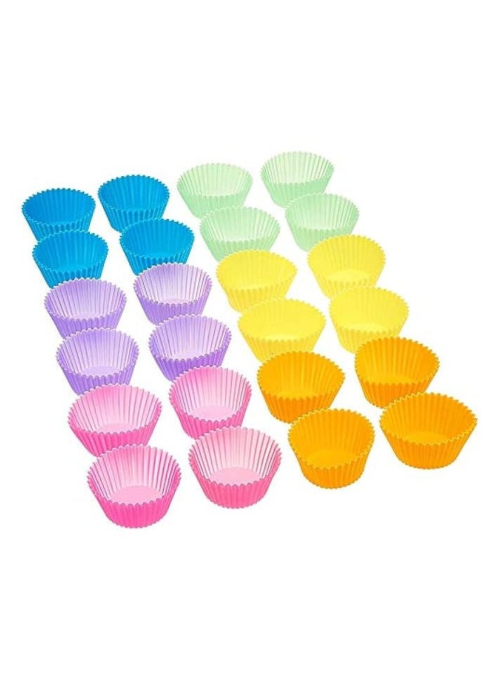 Reusable Silicone Baking Cups ( Pack of 24 in 6 Colors)