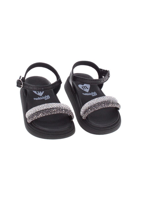 Molekinha Junior Girls Sandals Black | Made In Brazil