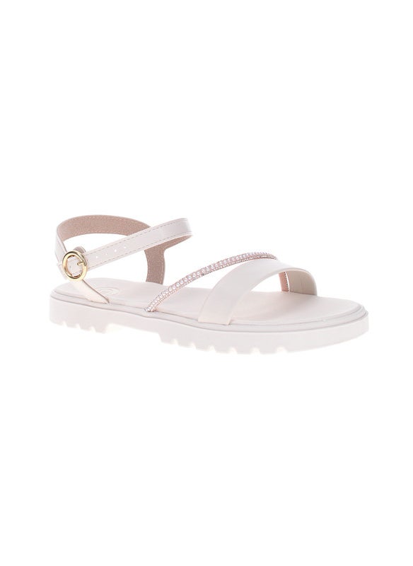 Molekinha Junior Girls Sandals With Back Strap White | Made In Brazil