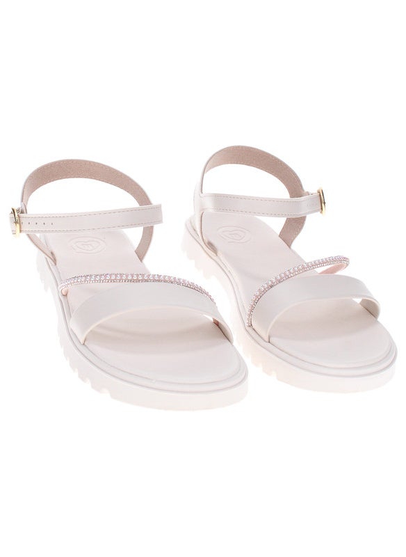 Molekinha Junior Girls Sandals With Back Strap White | Made In Brazil