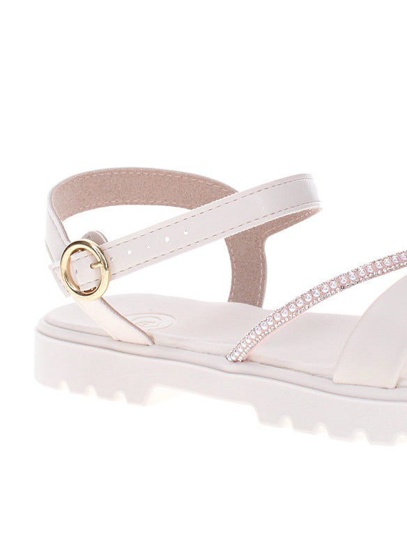 Molekinha Junior Girls Sandals With Back Strap White | Made In Brazil