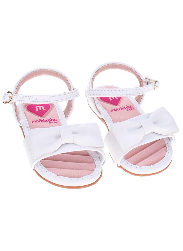 Molekinha Infant Girls Sandals With Back Strap White | Made In Brazil