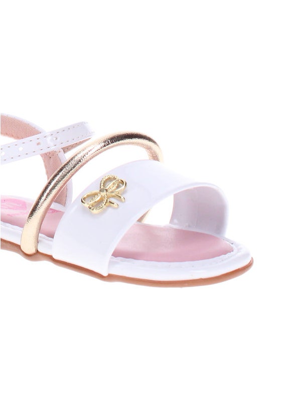 Molekinha Infant Girls Sandals With Back Strap White | Made In Brazil