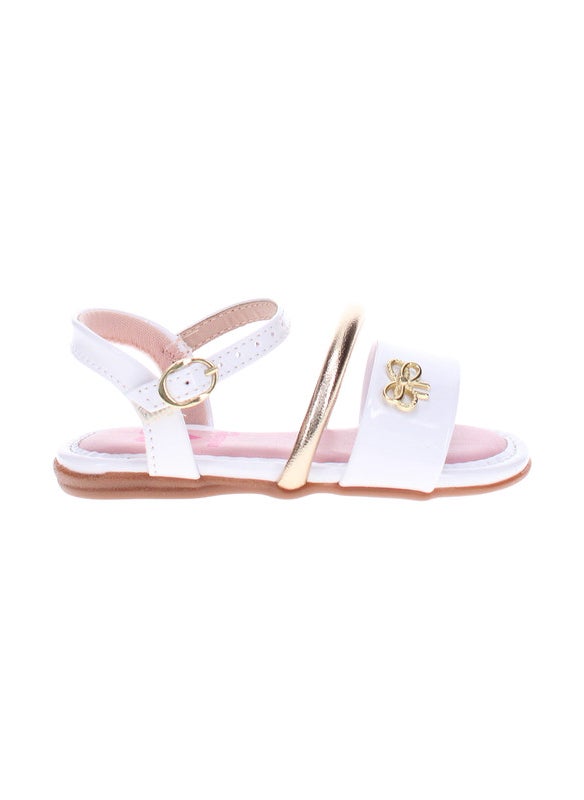 Molekinha Infant Girls Sandals With Back Strap White | Made In Brazil