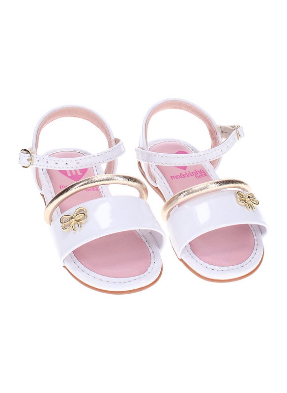 Molekinha Infant Girls Sandals With Back Strap White | Made In Brazil