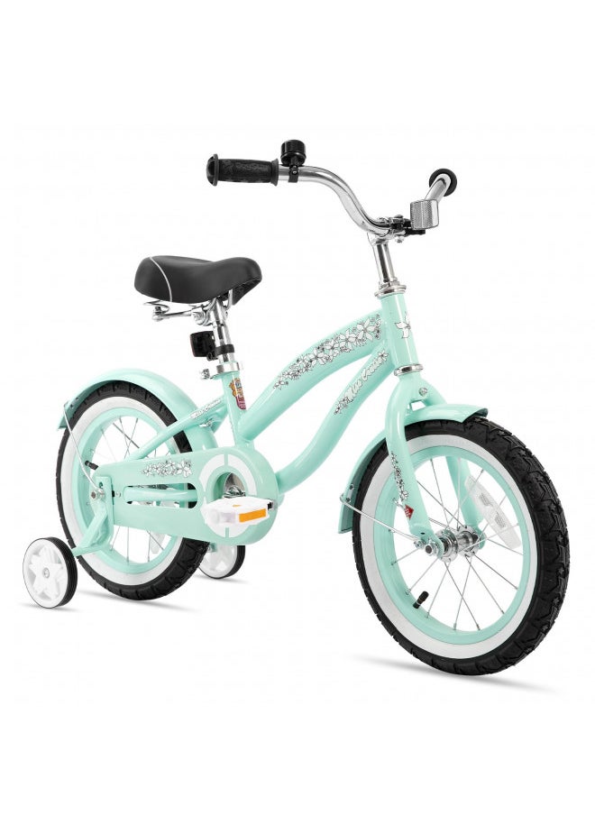 JOYSTAR 12 Inch Kids Bike with Training Wheels for Ages 2-4 Years Old Girls Bike Toddler Bike Beach Cruiser Kids Bicycle Green