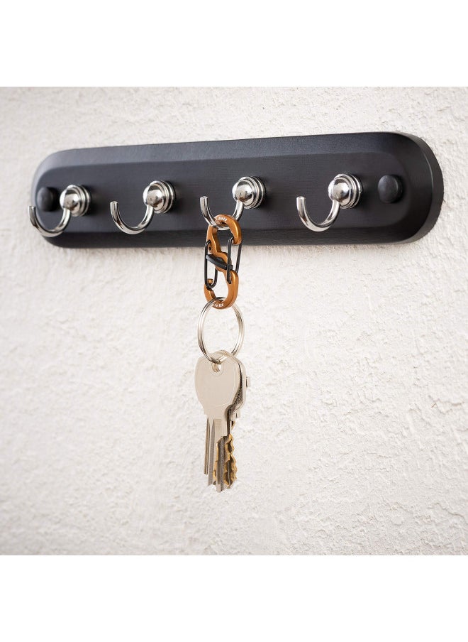 Nite Ize S-Biner MicroLock Aluminum Locking Key Holder - Keychain Organizer Ideal for Camping Accessories - Carabiner for Multiple Keys - Easy Key Identification - Coyote, 5 Pack