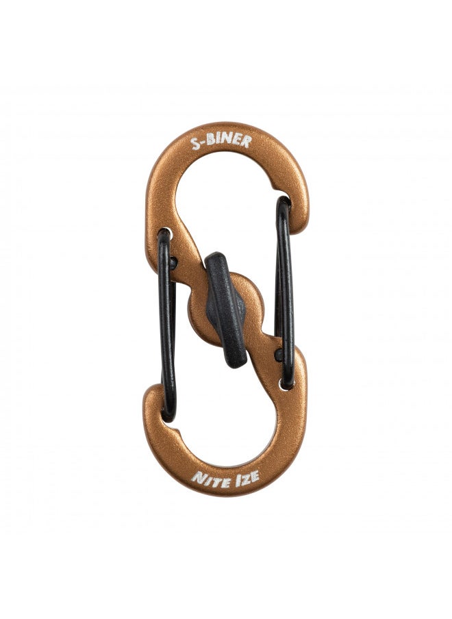 Nite Ize S-Biner MicroLock Aluminum Locking Key Holder - Keychain Organizer Ideal for Camping Accessories - Carabiner for Multiple Keys - Easy Key Identification - Coyote, 5 Pack