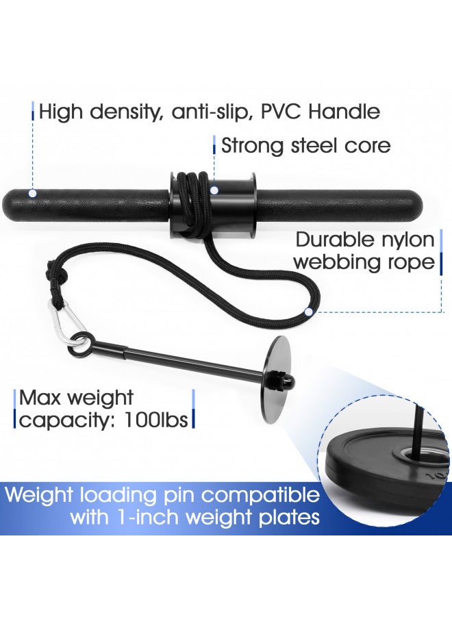 Yes4All Wrist and Forearm Blaster, Wrist Roller & Forearm Roller with Soft Foam Grip Handles for Training, Workout - Wrist/Arm Blaster - Fit 1-inch Standard & 2-inch Olympic Weight Plates (Black)