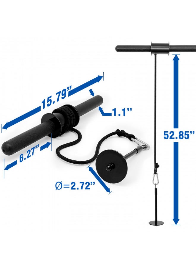 Yes4All Wrist and Forearm Blaster, Wrist Roller & Forearm Roller with Soft Foam Grip Handles for Training, Workout - Wrist/Arm Blaster - Fit 1-inch Standard & 2-inch Olympic Weight Plates (Black)