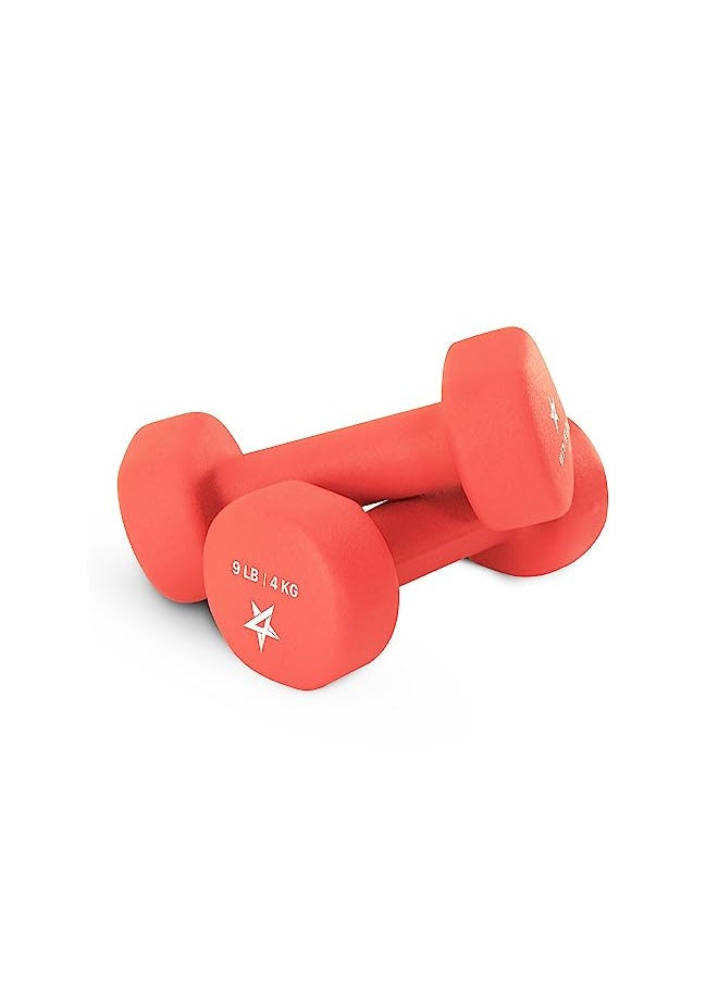 Yes4All 9 lbs Dumbbells Neoprene with Non Slip Grip Great for Total Body Workout Total Weight: 18 lbs (Set of 2)