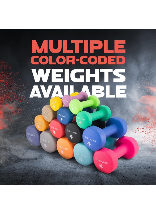 Yes4All 9 lbs Dumbbells Neoprene with Non Slip Grip Great for Total Body Workout Total Weight: 18 lbs (Set of 2)