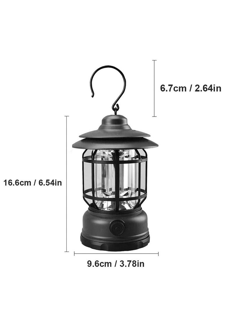 Outdoor Vintage Retro Lantern Hanging Lighting Bulbs, Portable Dimmable Retro Table Candle Lamps