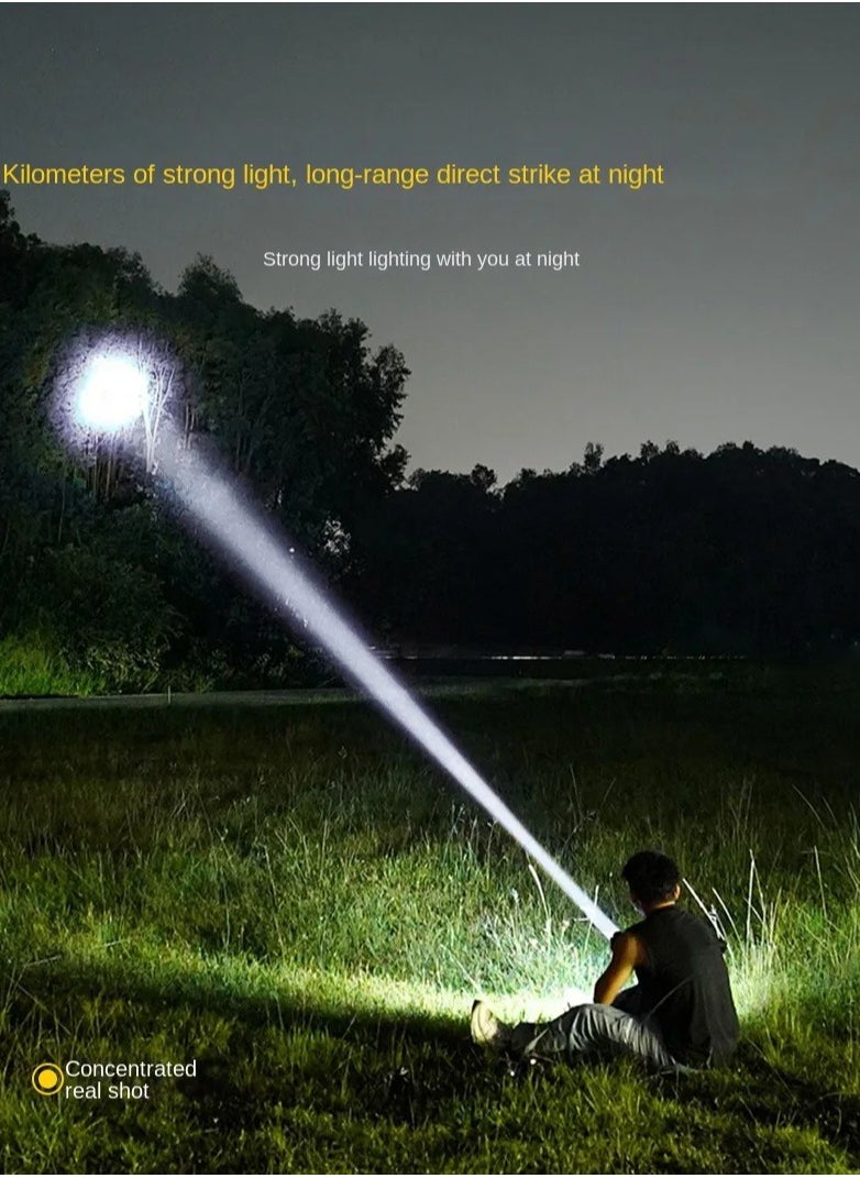 LED Flashlight 30W Fluorescent Strip 3600mAh Power Bank 1000M Range Outdoor Emergency Flash Light Torch